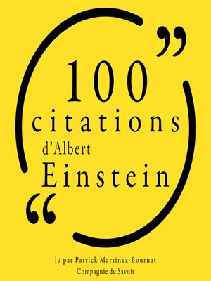 cover image of 100 citations d'Albert Einstein
